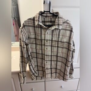 American Eagle Outfitters Men's Checkered Shirt - Brown and White